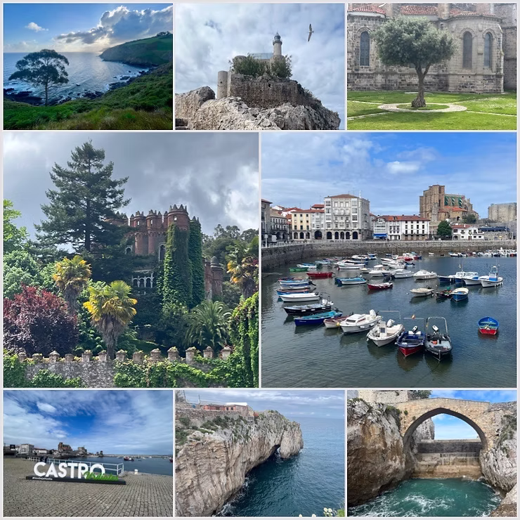 Landschaft Nordspanien, Jakobsweg, Camino del Norte, Pobena, Castro, Hafen, Burg, Villa