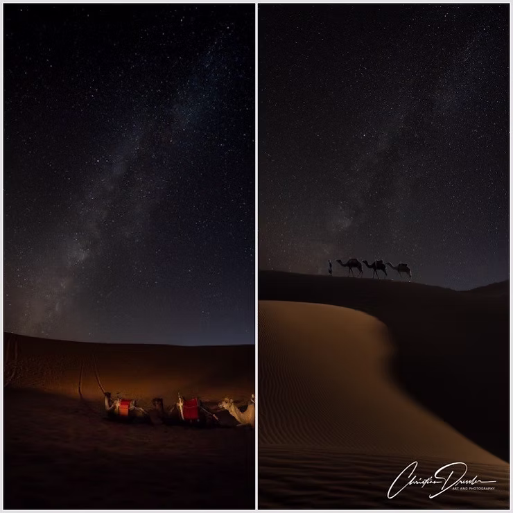 Milchstraße, Wüste. Dessert, Kamele, Camel,